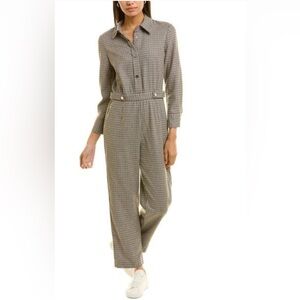 Maje Pregor houndstooth tweed jumpsuit size 4